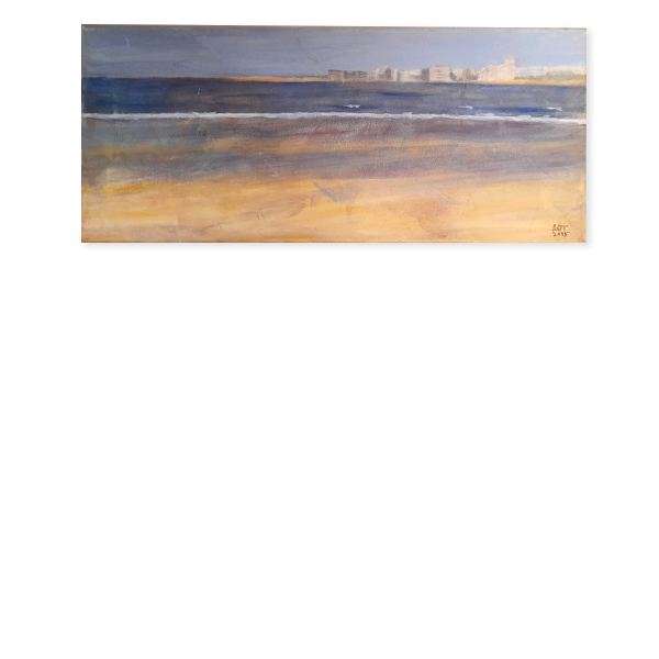 Cuadro pintado por Ana Ortín. Título: Rota Beach para JI