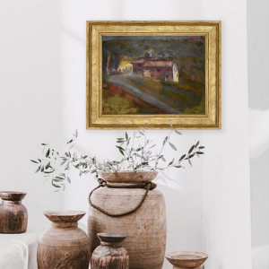 Cuadro pintado por Ana Ortín. Título: Casa de Tomasso en el Valle de Chianti