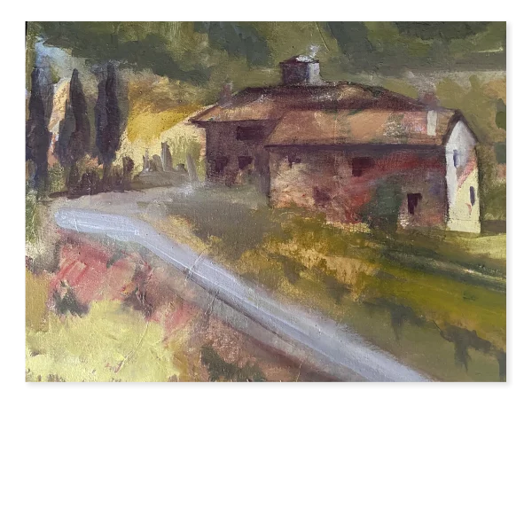 Cuadro pintado por Ana Ortín. Título: Casa de Tomasso en el Valle de Chianti