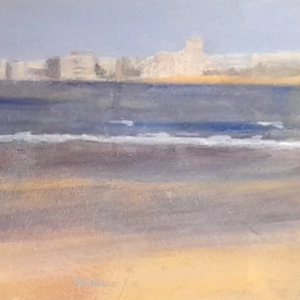 Cuadro pintado por Ana Ortín. Título: Rota Beach para JI
