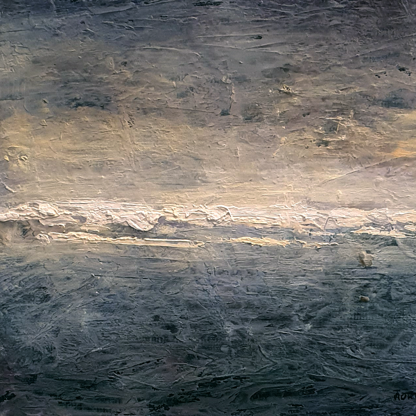 Cuadro pintado por Ana Ortín. Título: Dos vista de la Playa de Verdicio en una